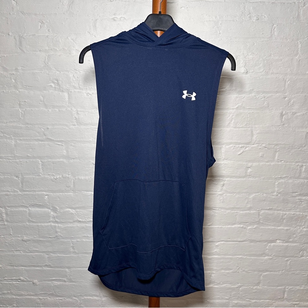 Under Armour hooded muscle tank top navy